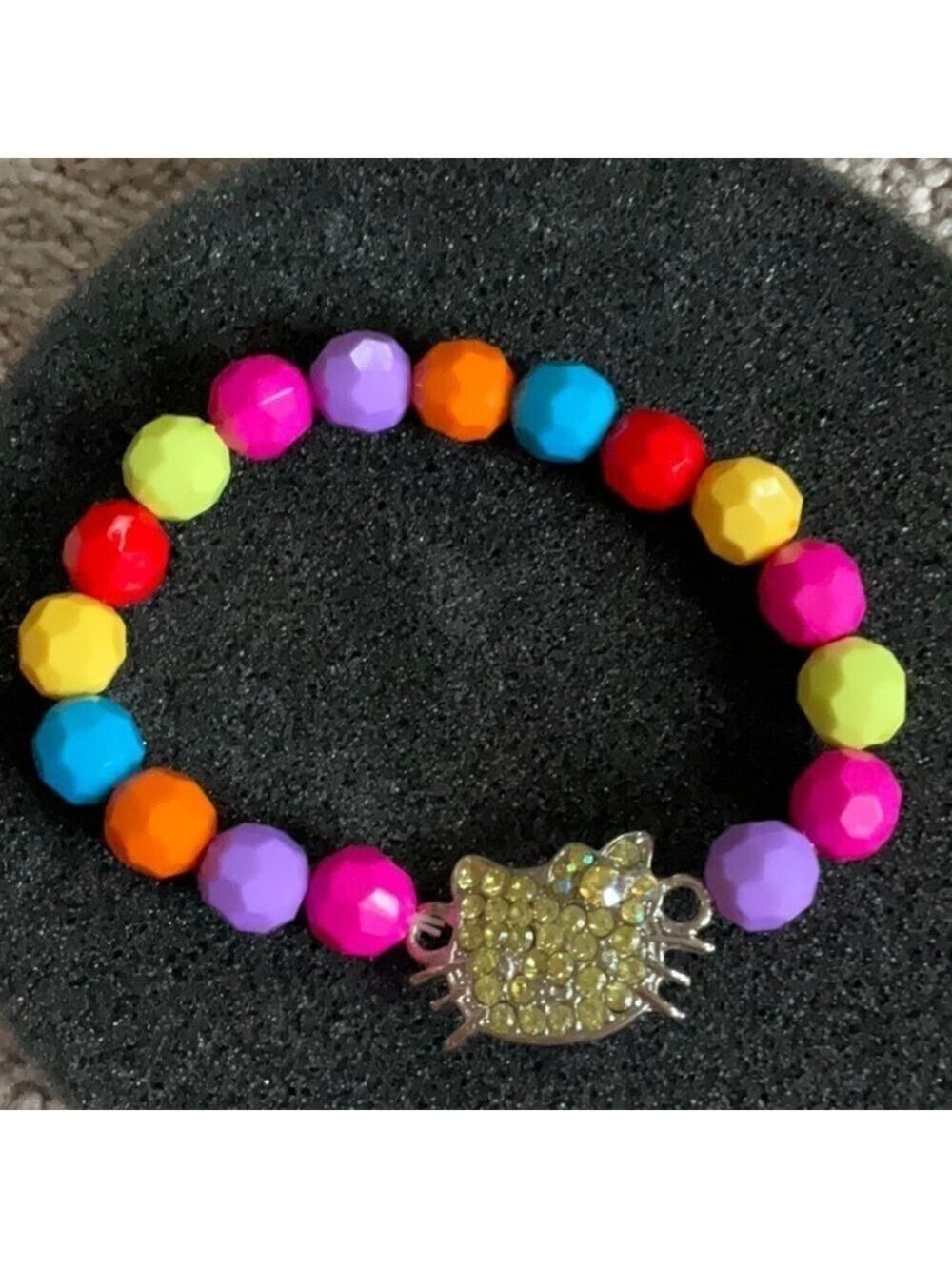 Hello Kitty Beads Rhinestones Stretch Bracelets